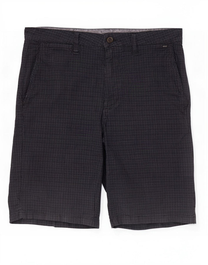 Pantaloncini chino da uomo Vans W32 cotone medio a quadri neri