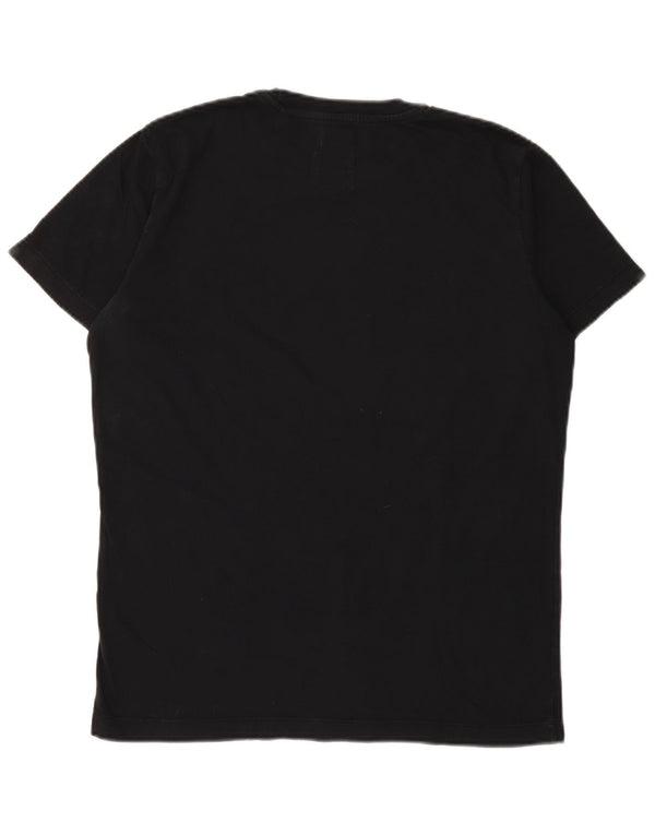Diesel Mens Graphic T-Shirt Top Medium Black Cotton