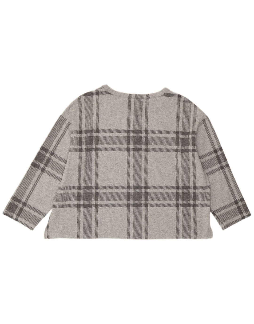 Marks & Spencer Womens Crop Top 3/4 Sleeve UK 20 2XL Grey Plaid Polyester