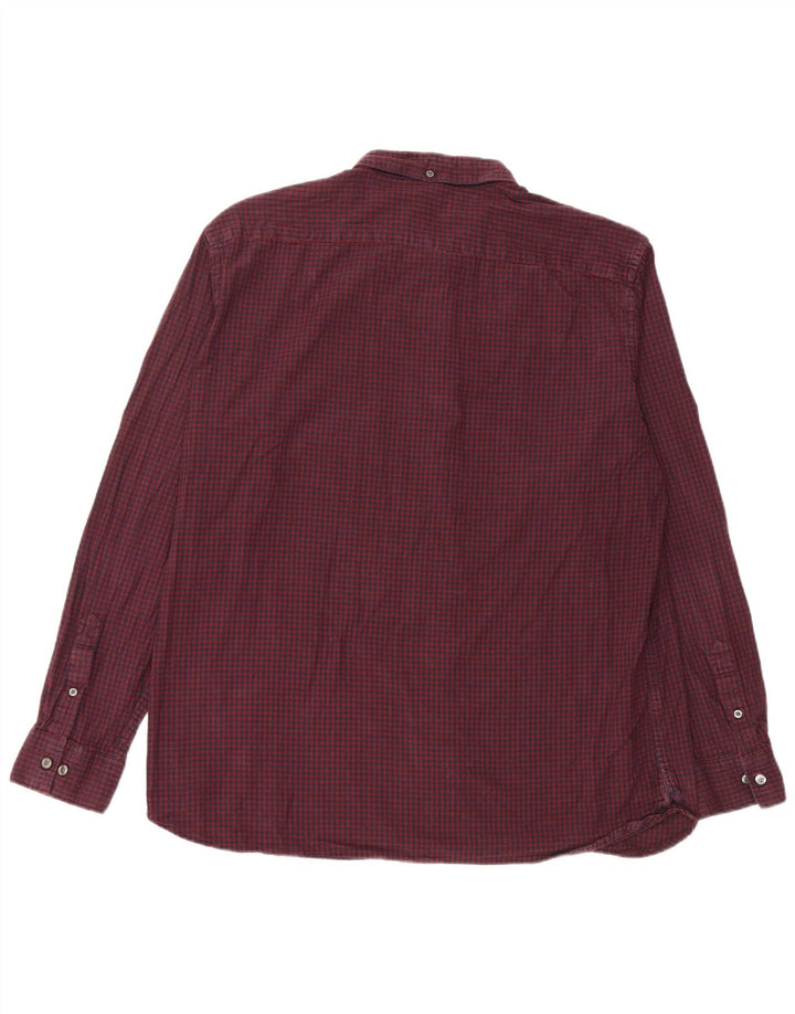 FRANSK FORBINDELSE Herre Flanelskjorte 2XL Burgund Ternet
