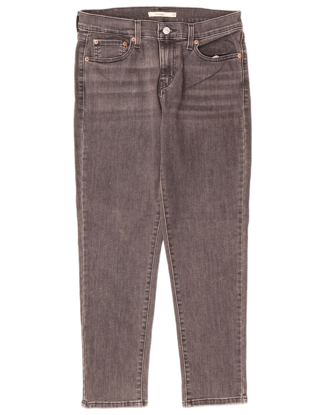 LEVI'S Womens Boyfriend Slim Jeans W28 L27 Grey Cotton