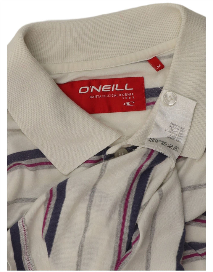 O'Neill herre poloshirt Medium hvid stribet bomuld