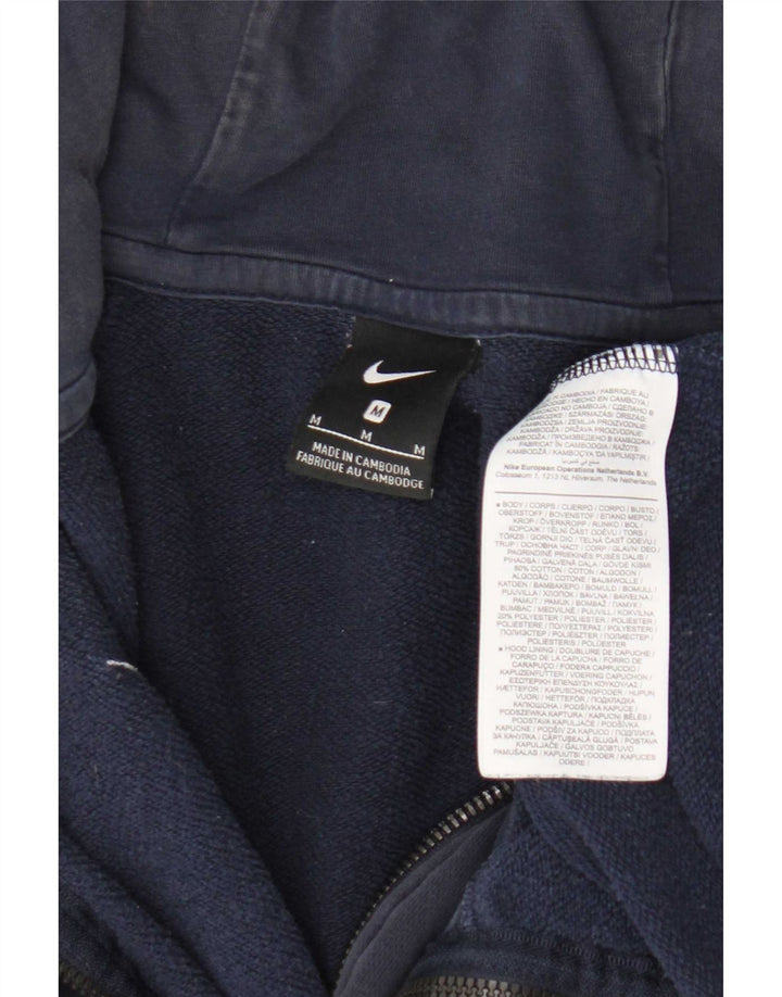 Nike Mens Zip Hoodie Sweater Medium Navy Blue Cotton