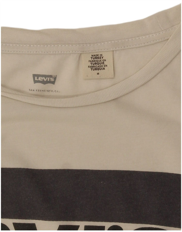 Levi's Womens Graphic T-Shirt Top UK 14 Medium White