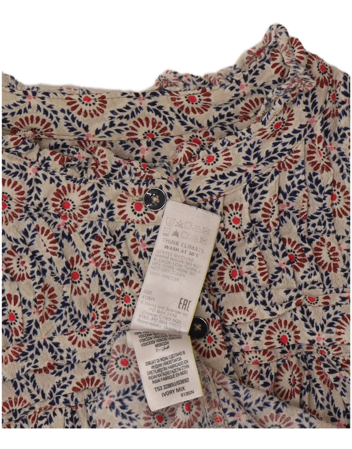 Marks & Spencer Womens Tiered Dress UK 16 Large Multicoloured Bohemian