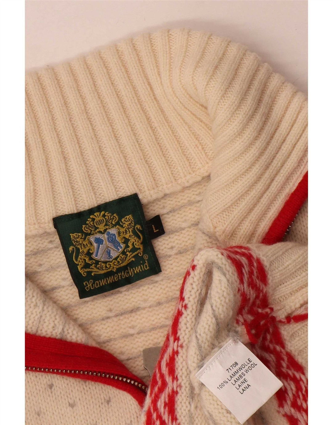 Hammerschmidt Pull à col zippé pour femme UK 16 Large Blanc cassé