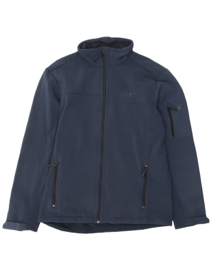 Jack Wolfskin Mens Windbreaker Jacket UK 40 Large Navy Blue Polyester