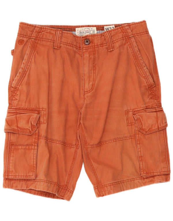 Fat Face Mens Cargo Shorts W32 Medium Orange Cotton