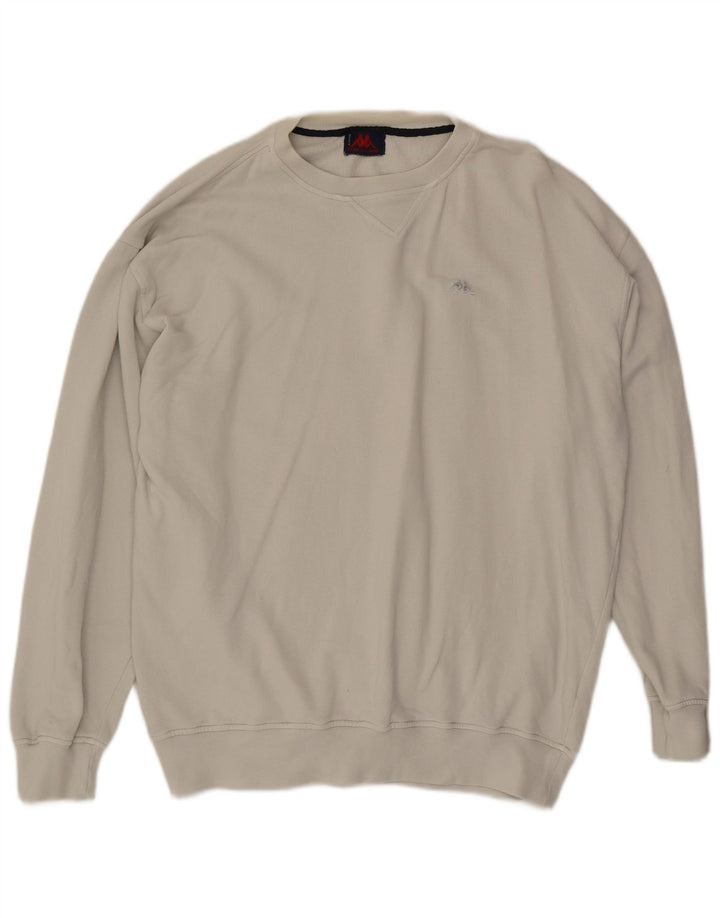 Kappa Mens Sweatshirt Jumper 2XL White Cotton