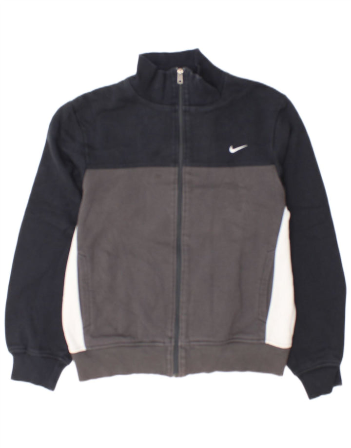 Nike Mens Tracksuit Top Jacket Small Navy Blue Colourblock Cotton