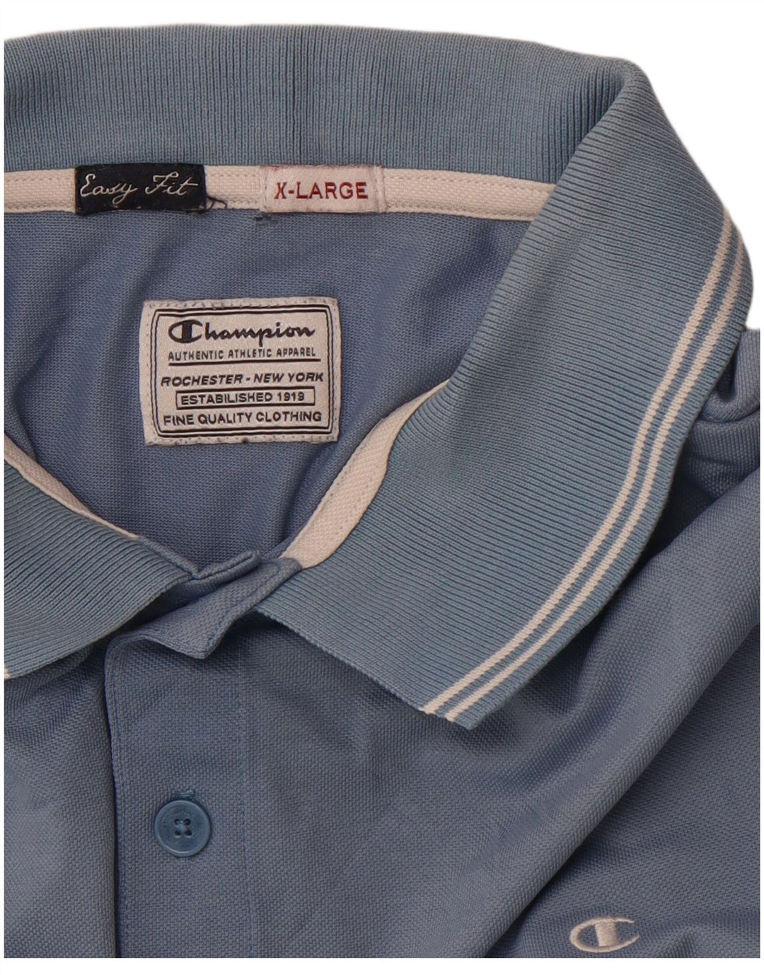 CHAMPION Mens Easy Fit Polo Shirt XL Blue