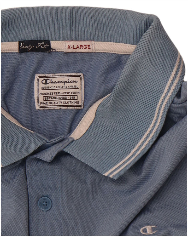 CHAMPION Mens Easy Fit Polo Shirt XL Blue