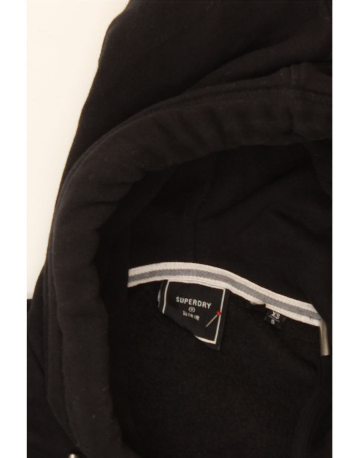SUPERDRY Mens Loose Fit Hoodie Jumper XS Black Cotton Vintage Superdry and Second-Hand Superdry from Messina Hembry 