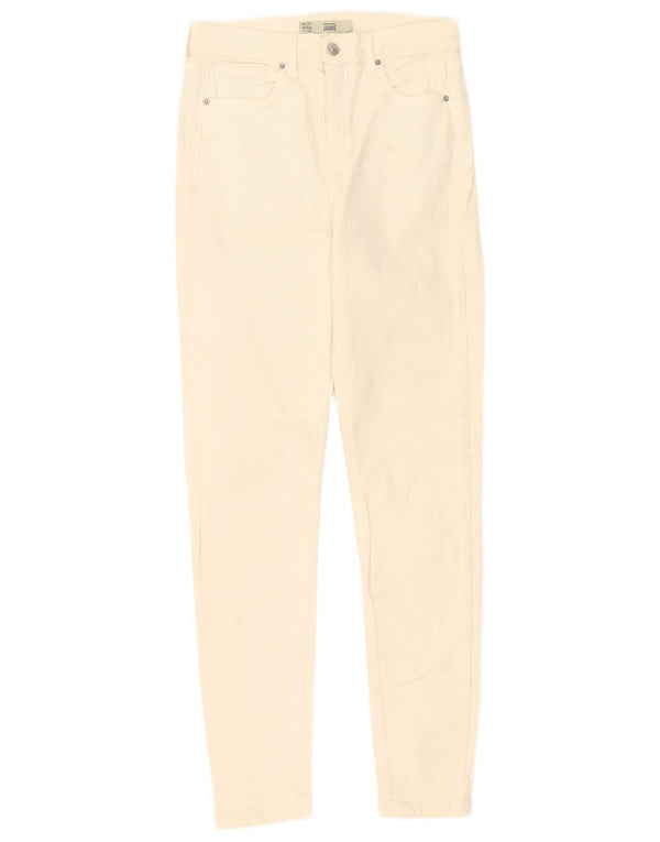 Topshop Damen Jamie Skinny Jeans W28 L30 Off White Baumwolle