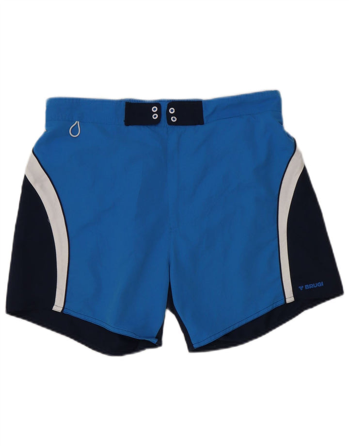 Brugi Mens Swimming Shorts Medium  Blue Colourblock Polyester