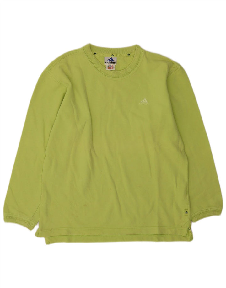 Adidas Womens Sweatshirt Jumper UK 12 Medium  Green Cotton