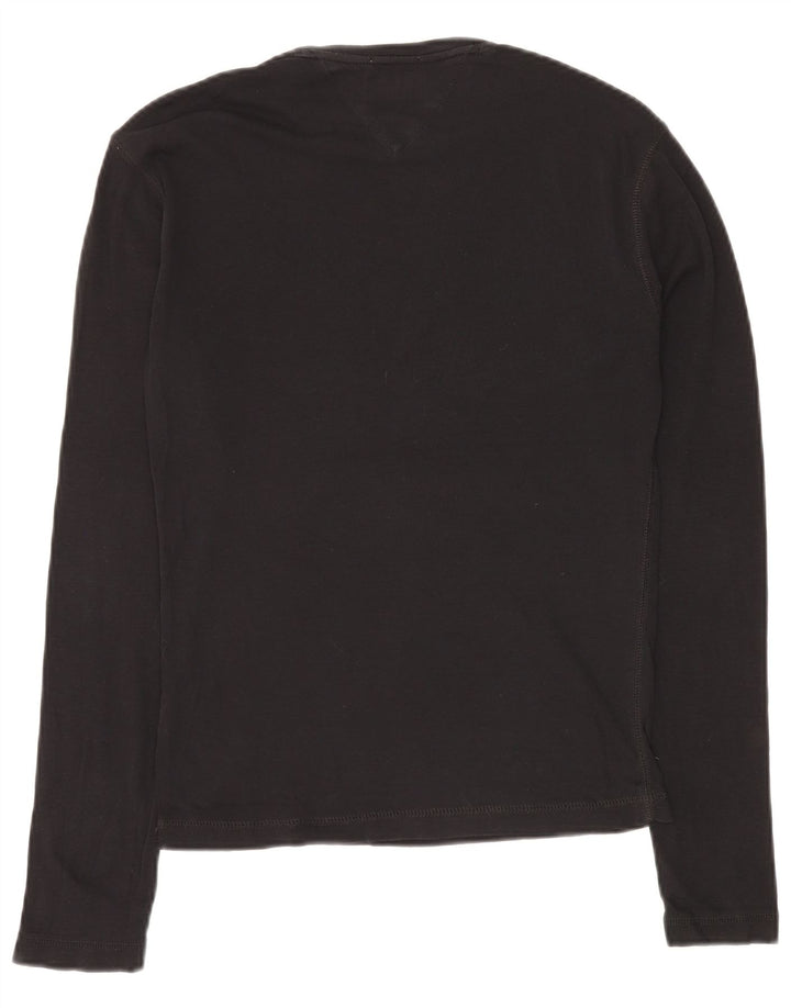 TOMMY HILFIGER Mens Top Long Sleeve Small Black Cotton