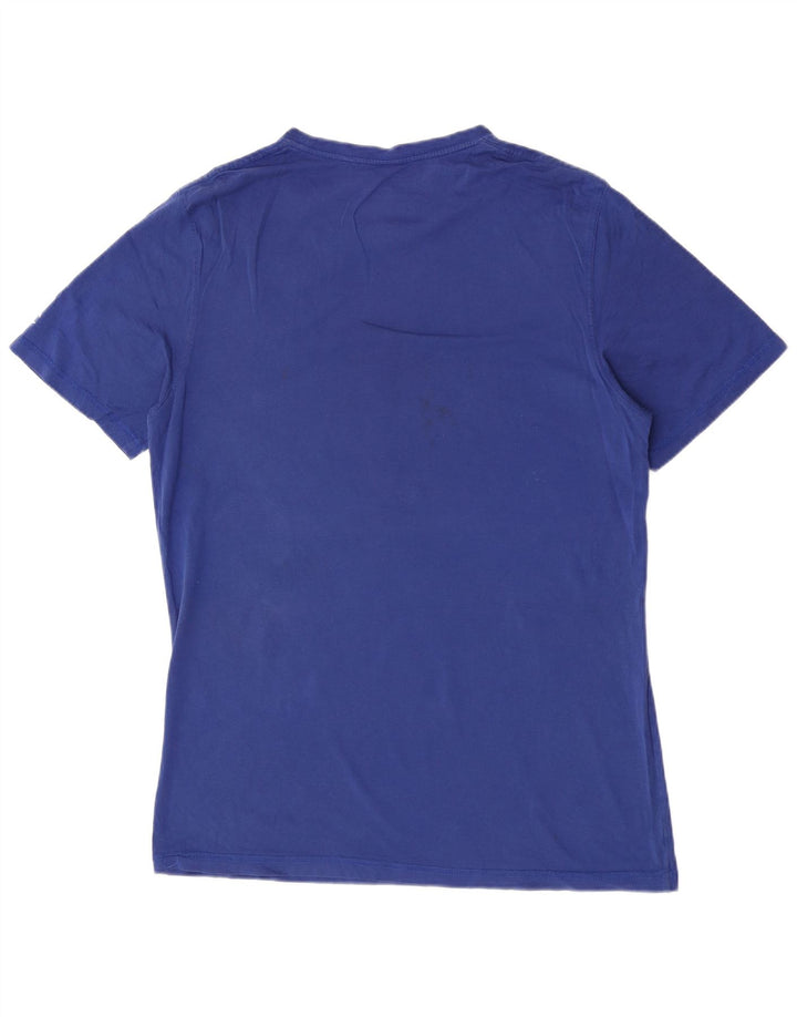 Champion Mens Graphic T-Shirt Top Medium Blue Cotton