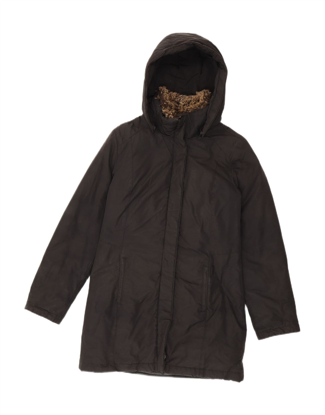 Cappotto imbottito con cappuccio da donna Woolrich UK 10 piccolo poliestere nero