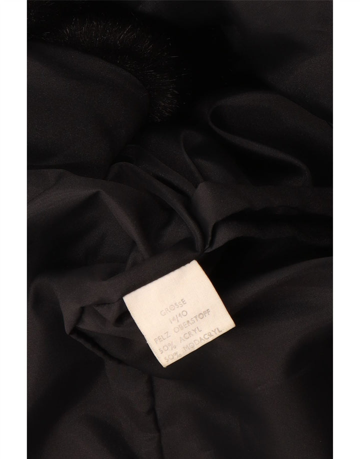 Astraka Womens Faux Fur Jacket UK 14 Medium Black Acrylic