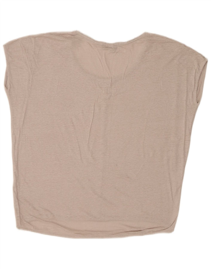 Massimo Dutti Damen-Oversize-Blusenoberteil, UK-Gr. 14, Mittelbeige