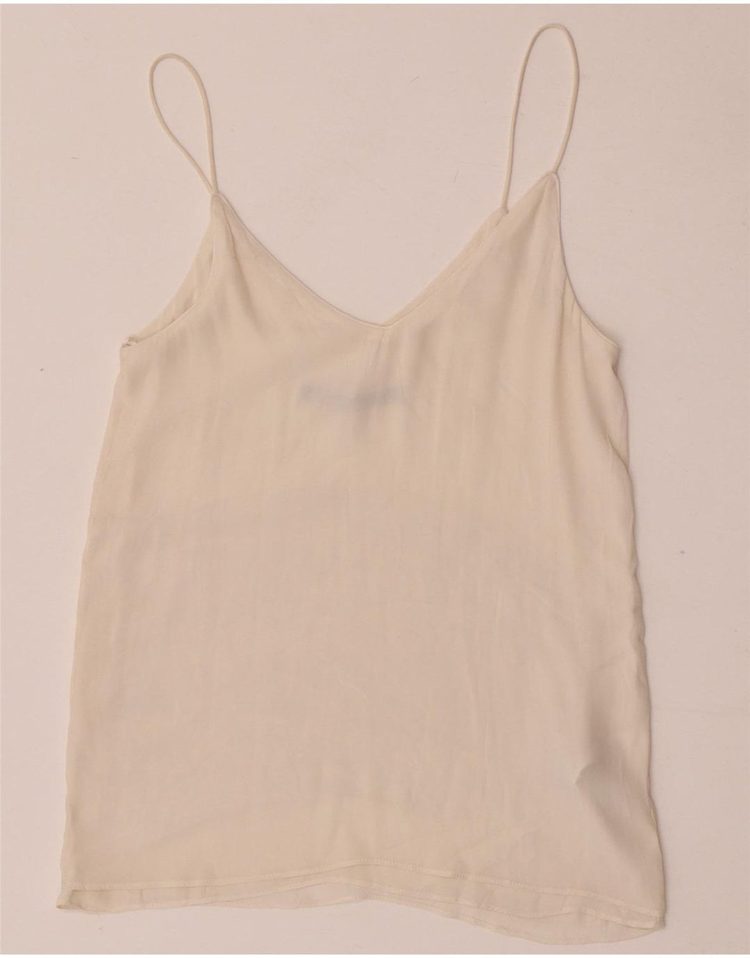 Zara Womens Cami Top UK 6 XS Off White Poliéster