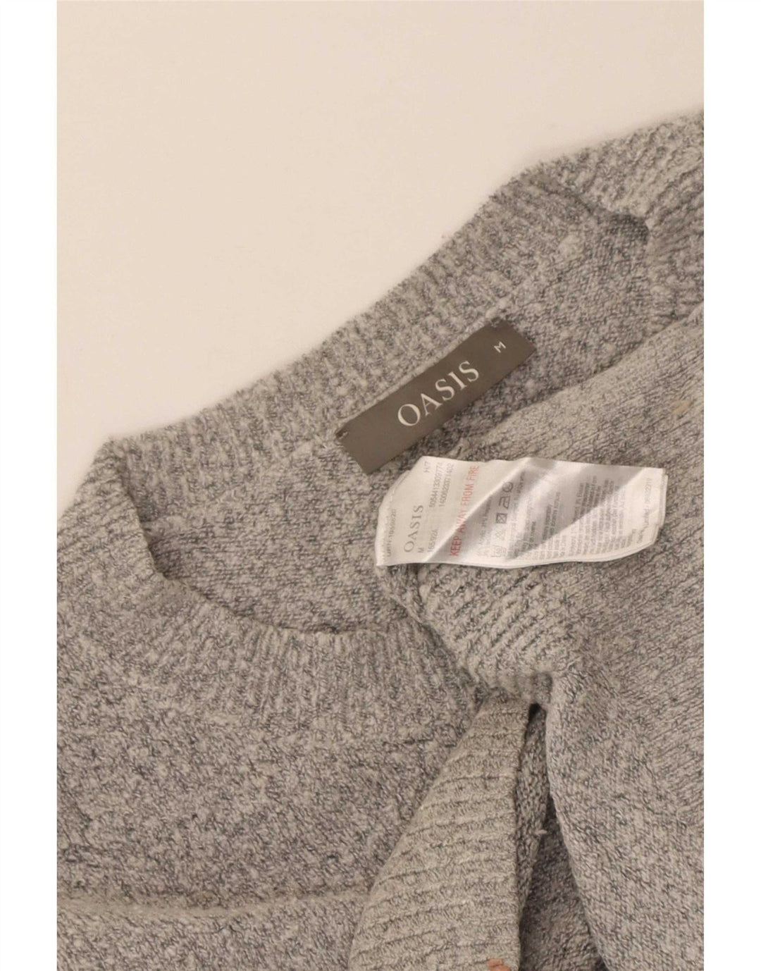 Oasis Womens Boat Neck Jumper Sweater UK 12 Medium Grey Acrylic