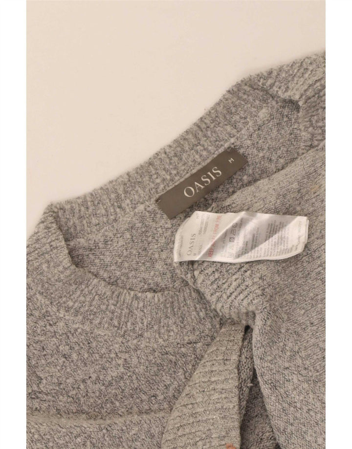 Oasis Womens Boat Neck Jumper Sweater UK 12 Medium Grey Acrylic