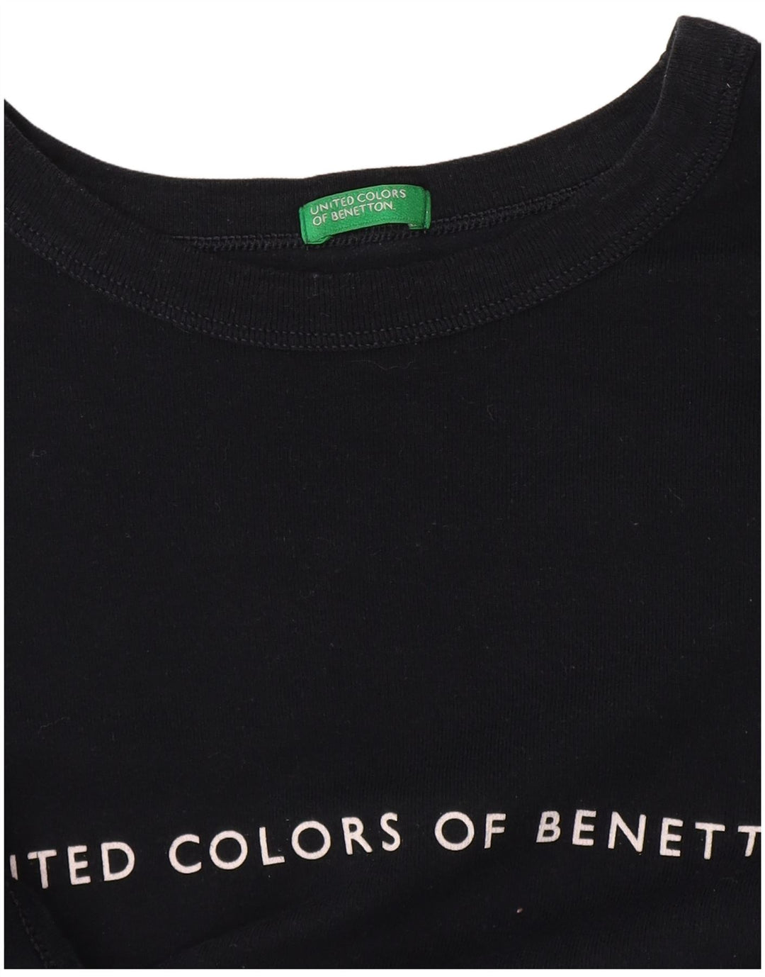Benetton Womens Graphic T-Shirt Top UK 14 Medium Navy Blue