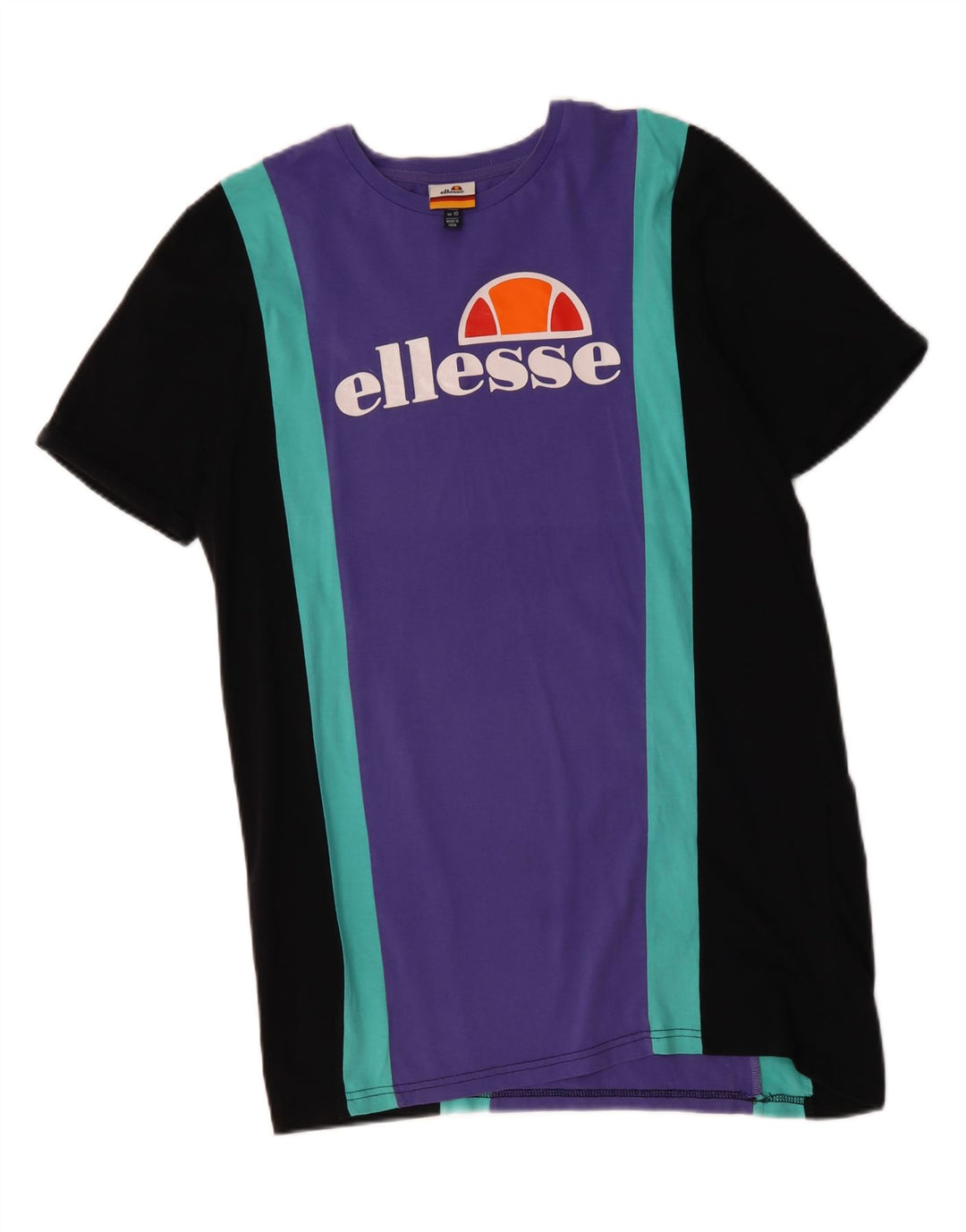 ELLESSE Womens Graphic T-Shirt Top UK 10 Small  Multicoloured Colourblock Vintage Ellesse and Second-Hand Ellesse from Messina Hembry 