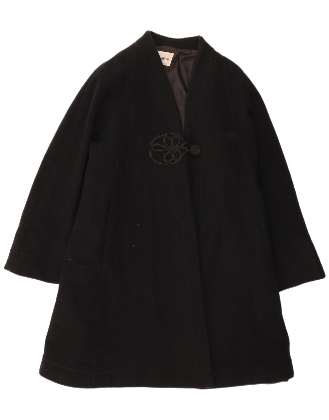 Vintage Womens Oversized Overcoat UK 12 Medium  Black Wool