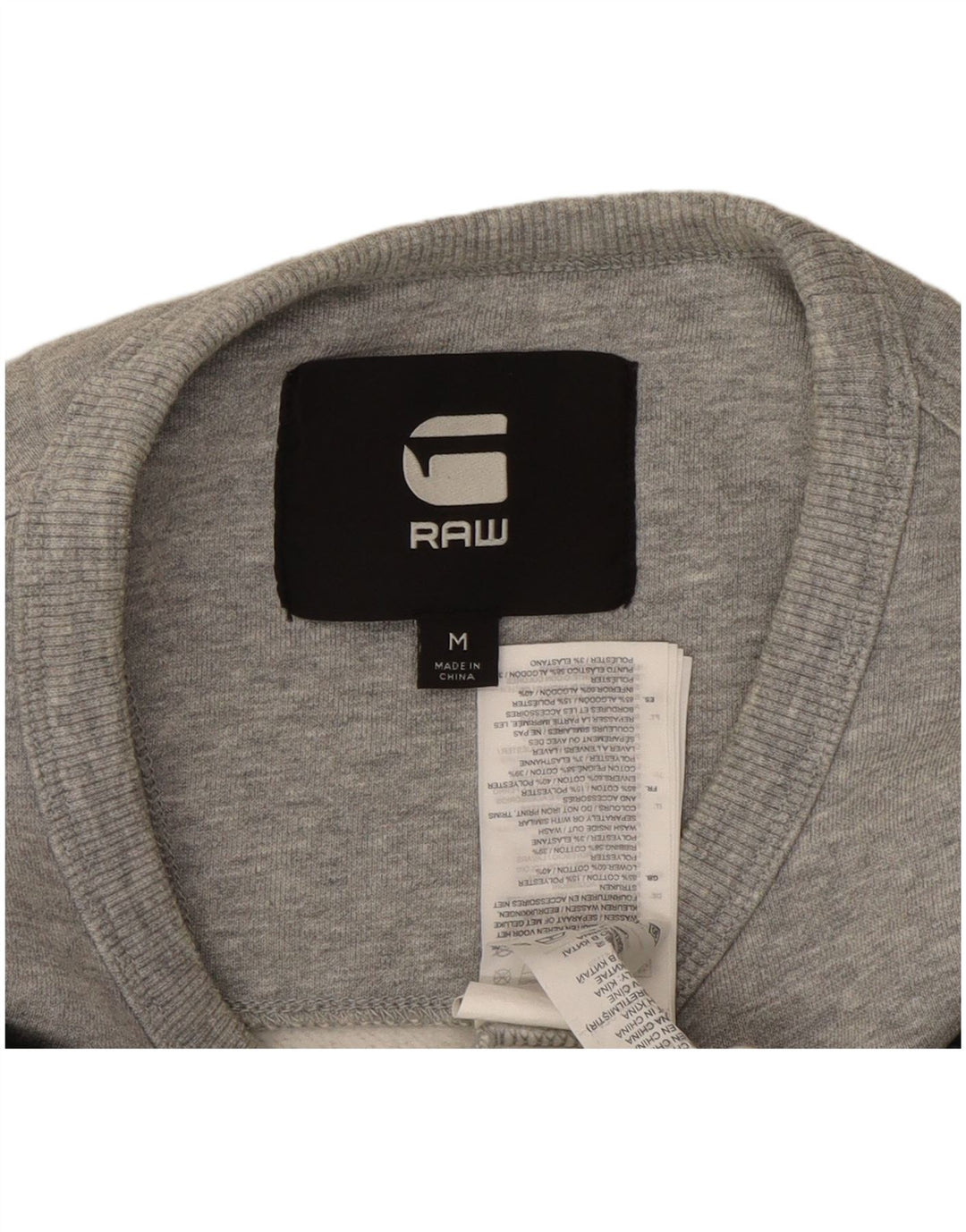 G-STAR Hombre Sudadera con gráfico tipo jersey Gris medio Poliéster con bloques de color