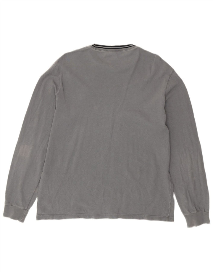FRED PERRY Mens Top Long Sleeve Medium Grey Cotton