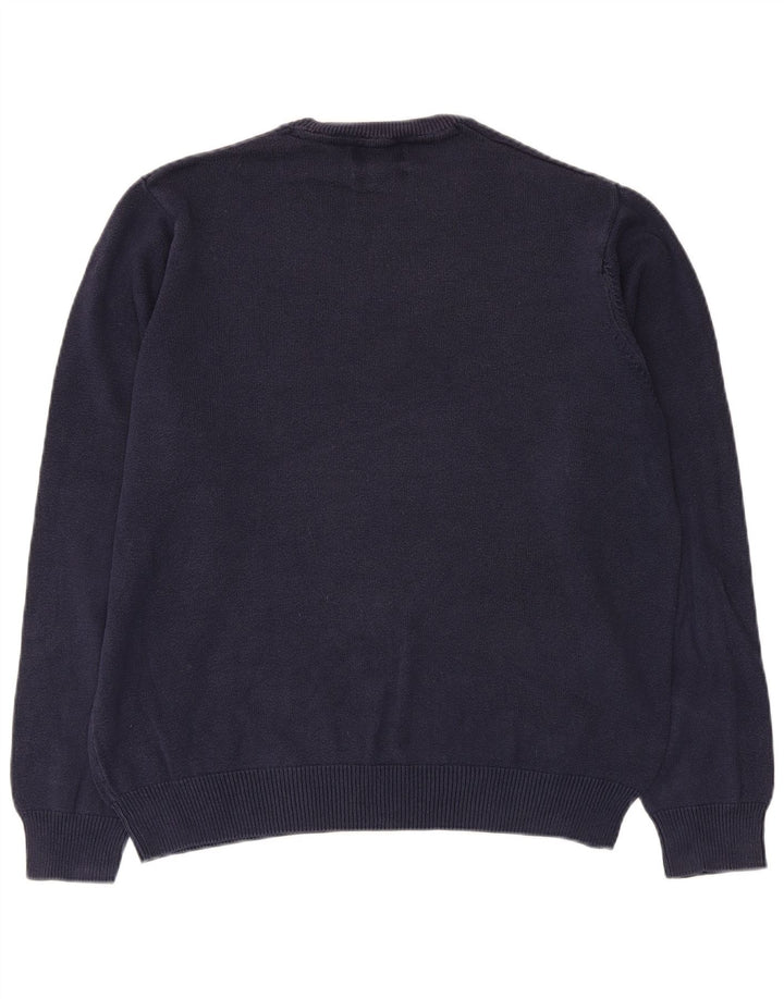 Marks & Spencer Mens Crew Neck Jumper Sweater Medium Navy Blue Cotton