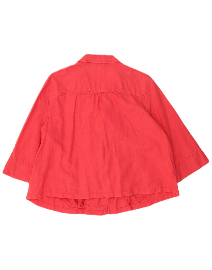 Marks & Spencer Damen-Blazerjacke mit 3/4-Ärmeln und 1 Knopf, UK 18, XL, rotes Leinen