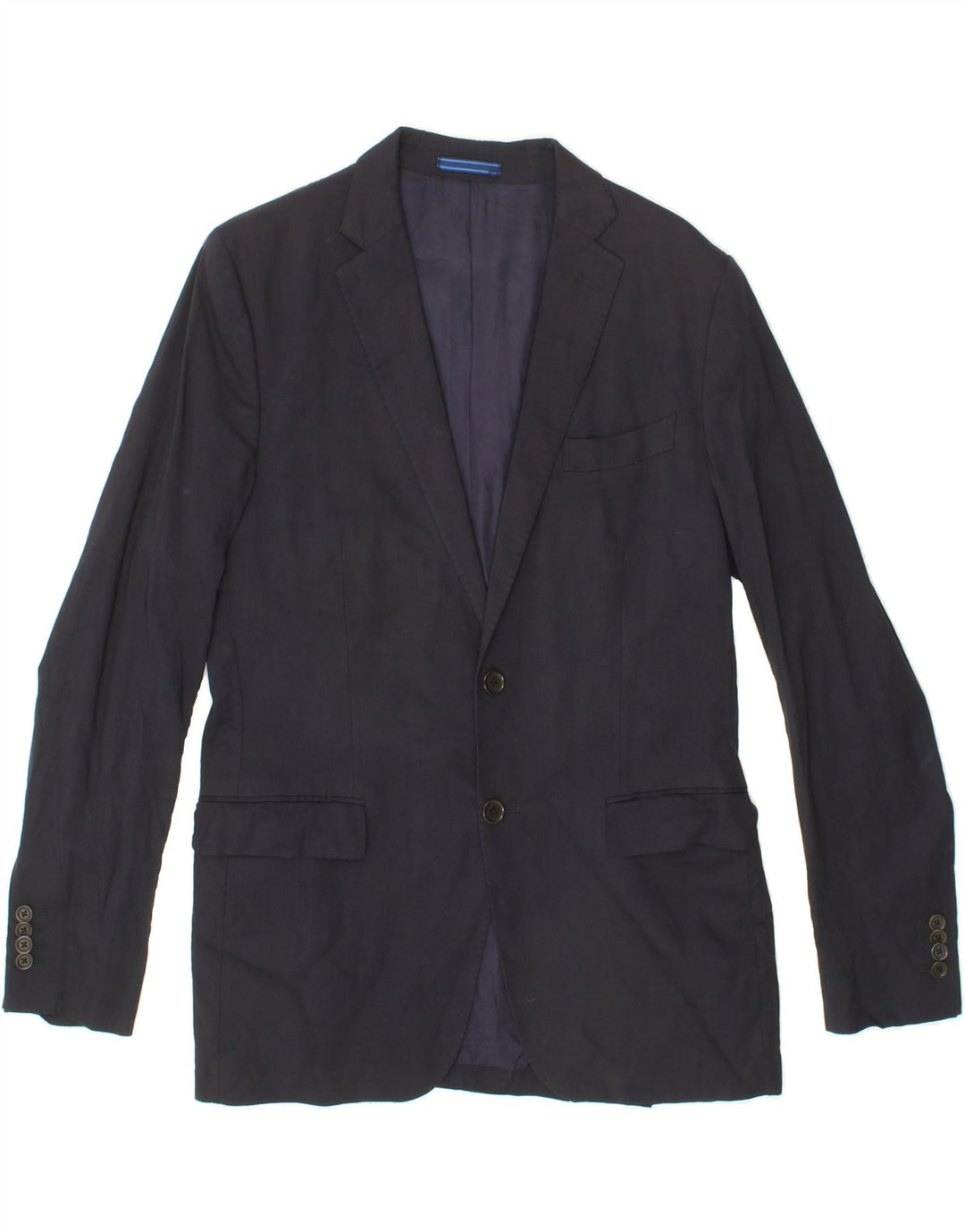 MASSIMO DUTTI Mens 2 Button Blazer Jacket UK 42 XL Navy Blue Viscose Vintage Massimo Dutti and Second-Hand Massimo Dutti from Messina Hembry 