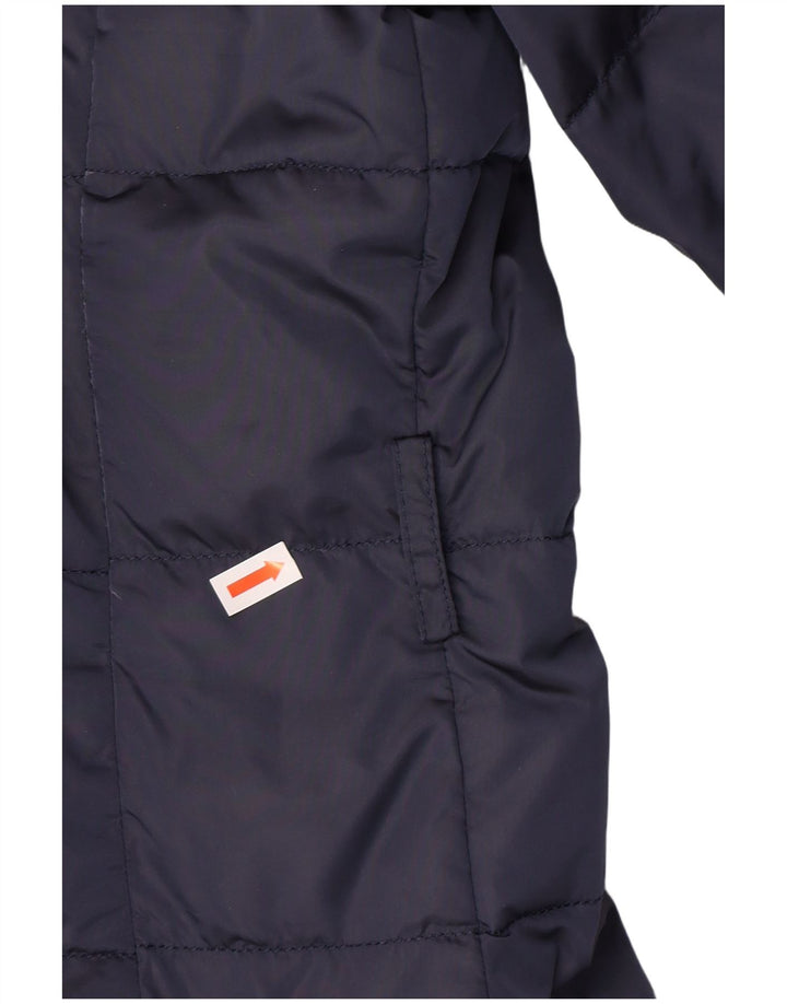 MARELLA Womens Hooded Padded Jacket UK 12 Medium  Navy Blue Polyester