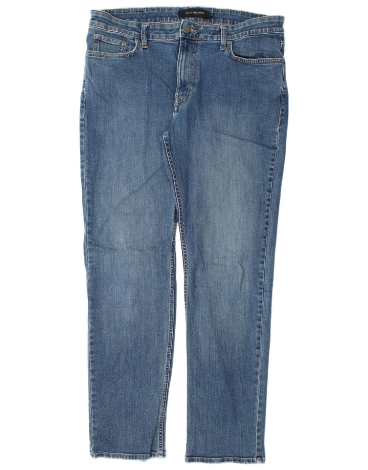 CALVIN KLEIN Mens Straight Jeans W36 L32 Blue Cotton