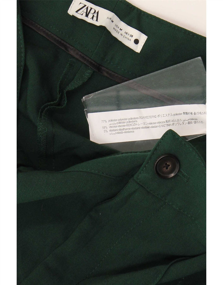 Pantaloni casual dritti da donna Zara medi W28 L32 poliestere verde