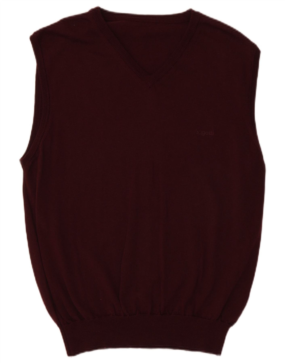 Bugatti Mens Vest Tank Top UK 40 Medium Burgundy Virgin Wool