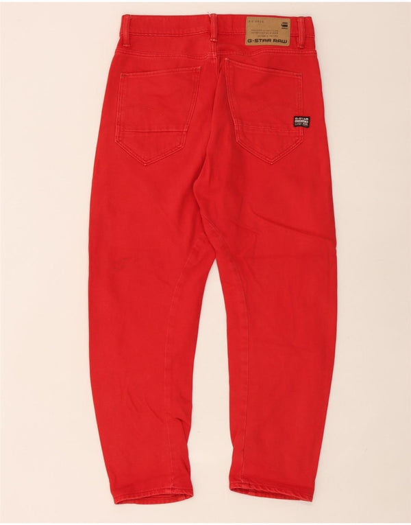 G-Star Mens 3D Arc Cropped Jeans W25 L25 Red Cotton