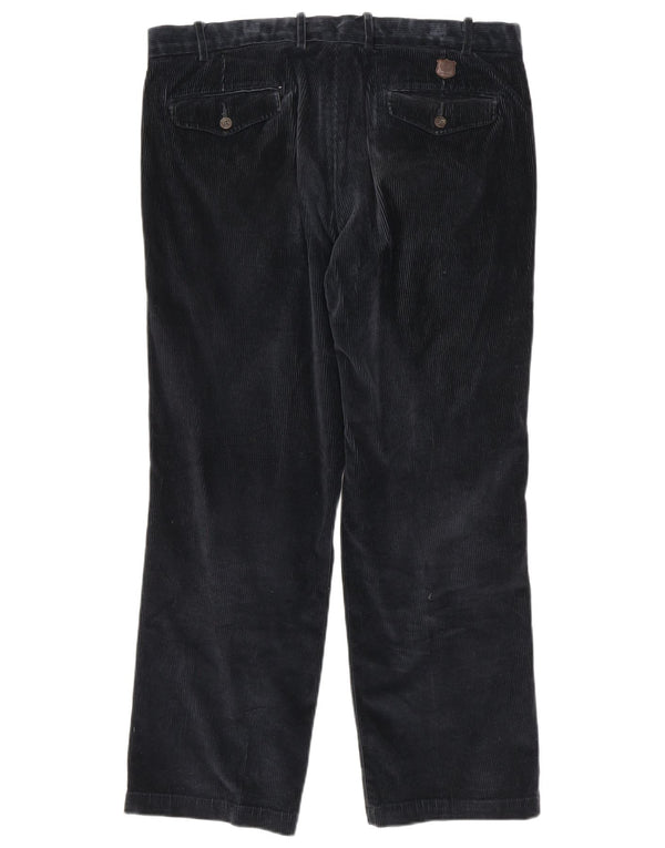 Pantaloni dritti in velluto a coste da uomo Marks & Spencer W36 L29 cotone blu navy