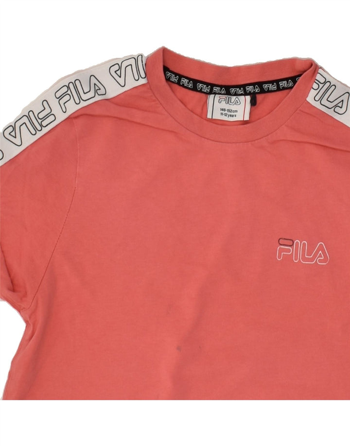 FILA Boys Graphic T-Shirt Top 11-12 Years Pink | Vintage Fila | Thrift | Second-Hand Fila | Used Clothing | Messina Hembry 