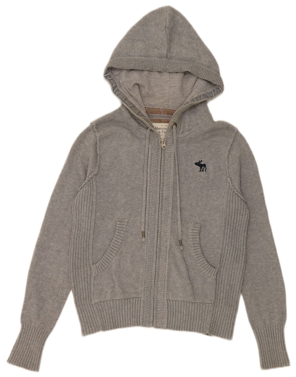 Pulover cardigan cu glugă Abercrombie & Fitch pentru femei UK 12 Gri mediu