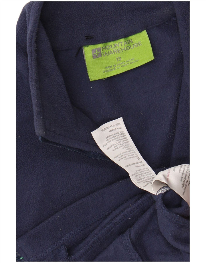 MOUNTAIN WAREHOUSE Boys Fleece Jacket 12-13 Years Navy Blue Polyester