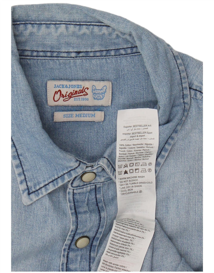 Jack & Jones Mens Denim Shirt Medium Blue Cotton