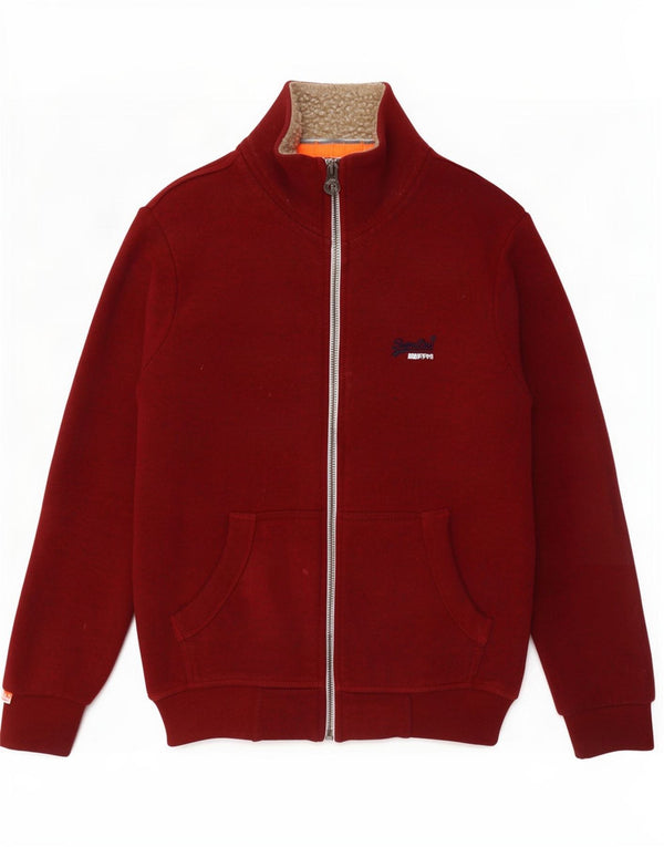 Superdry Mens Tracksuit Top Jacket Médio Algodão Vermelho
