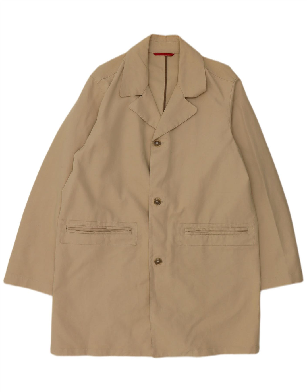 Belfe Mens Overcoat UK 42 XL Beige Cotton