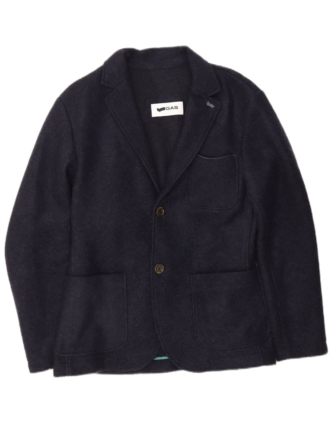 Jaqueta Blazer Gas Mens 2 Botões IT 48 Azul Marinho Médio
