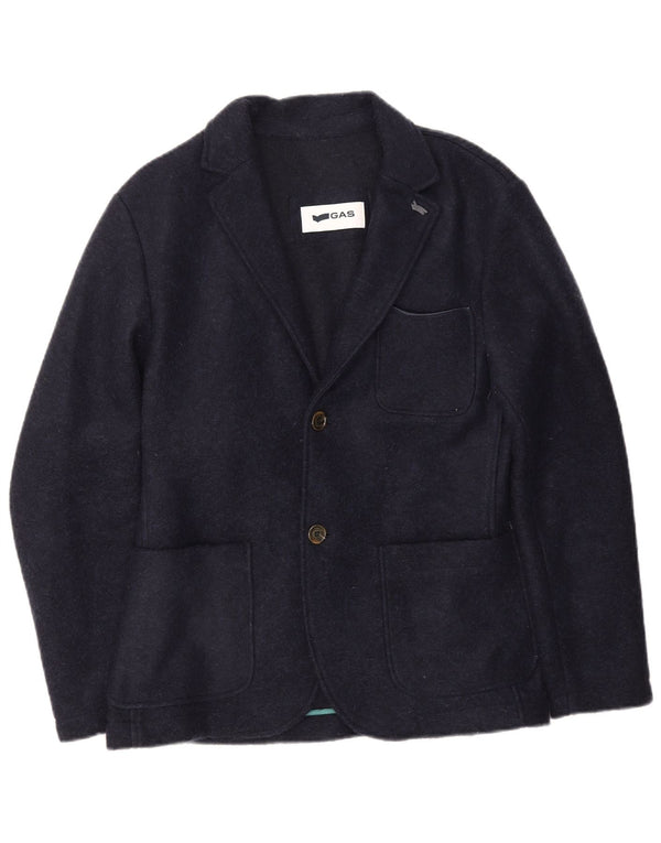 Jaqueta Blazer Gas Mens 2 Botões IT 48 Azul Marinho Médio